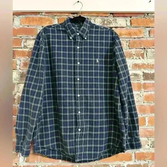 Ralph Lauren Gingham Poplin Button Down Size XL TG - Picture 1 of 9